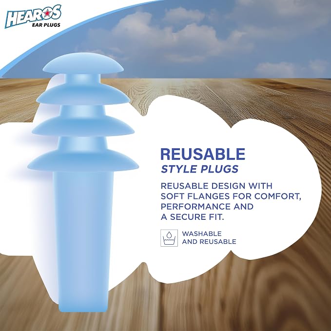 HEAROS AirPlugs Airline Pressure Reducing Earplugs, 1 Pair + Free Case, Latex Free Silicone, Reduce Ear Pain, NRR 20, Clear (5805) - Image 4