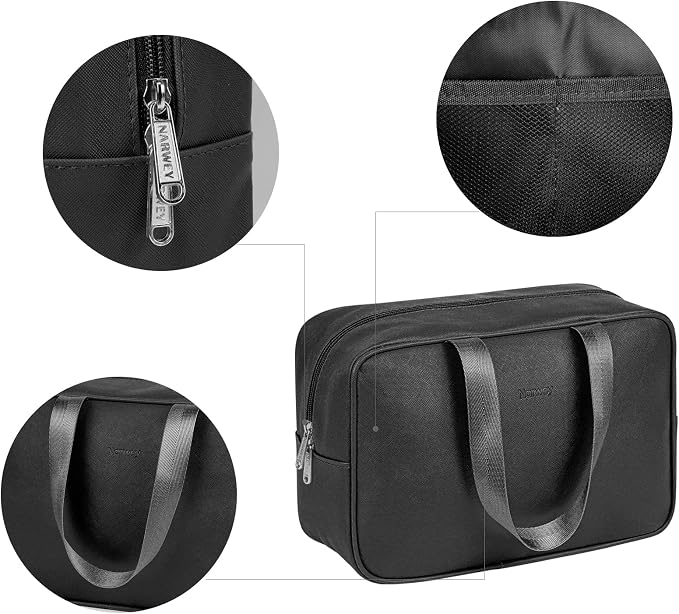 Full Size Toiletry Bag Women Large Cosmetic Bag Travel Makeup Bag Organizer Medicine Bag for Toiletries Essentials Accessories (Large, Black) - Image 5