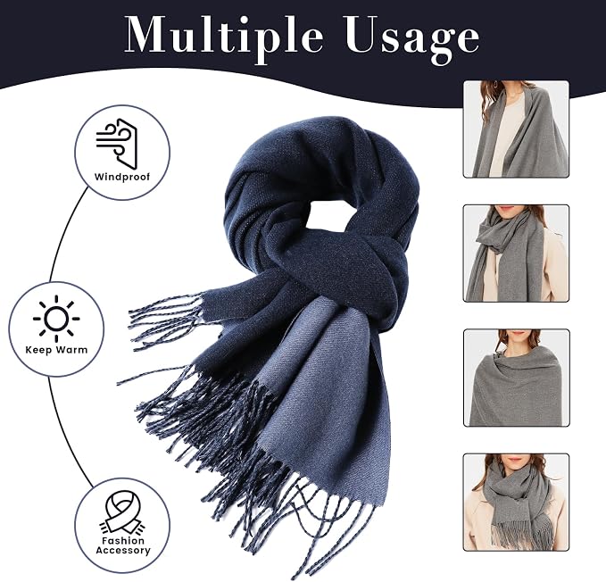 maamgic Women's Scarf Pashmina Shawls Blanket Scarf for Evening Dress | Soft Viscose Blend ,Lightweight,Large Scarf with Cozy Cashmere-Feel, Perfect For Weddings,Cruise Travel & Flights - Image 4