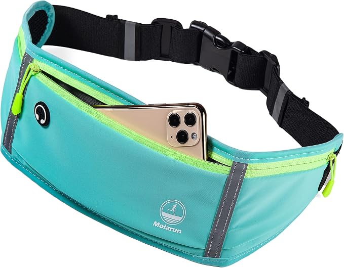 Running Belt Slim Fanny Pack Jogging Pouch Phone Holder Waist Pack - Cyan - Image 3