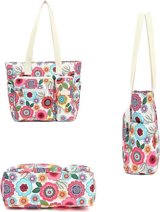 Women Tote Bag With Muti-Pockets,Lightweight Shoulder Bag,Large Capacity Handbag for Travel, Work, Gym - Image 5