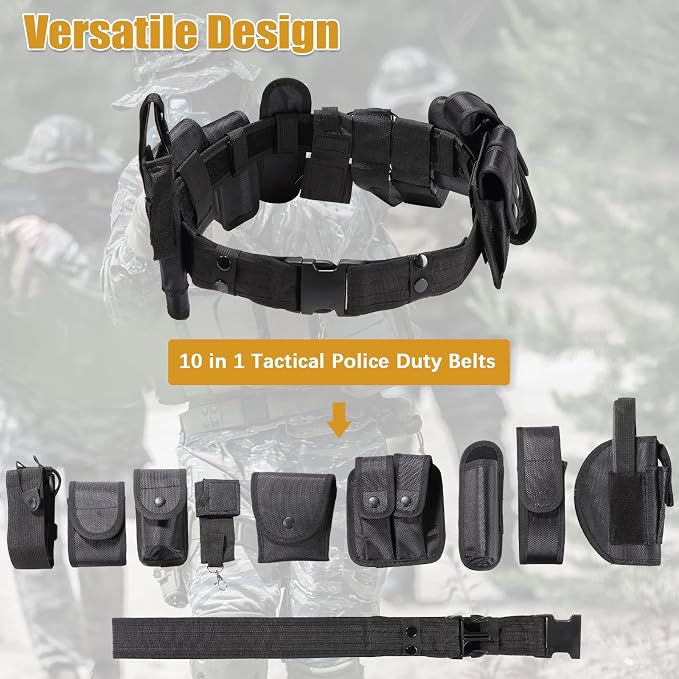 10 in 1 Police Security Duty Belts, Law Enforcement Tactical System | Nylon, Versatile Military Modular Equipment System, Duty Belt Set for Law Enforcement, Ultimate Tactical Belt Set - Image 4