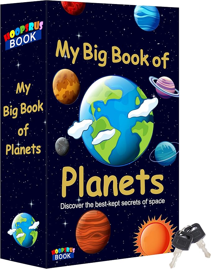 Space Real Pages Book Safe with Key Lock,Money Safe Book Storage Lock Boxes for Personal Items Large Capacity Diversion Safes Hold Phone,Cash by Ulixu