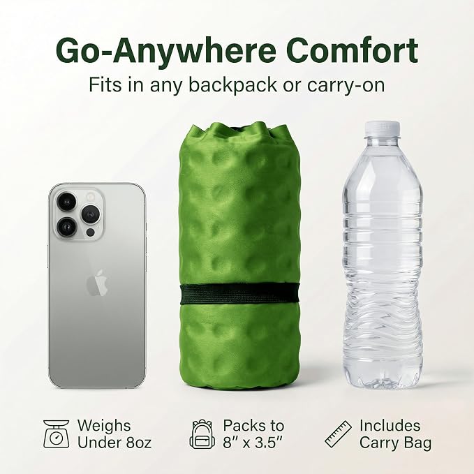 Whispering Winds Inflatable Seat Cushion | Comfortable & Packable Blow-up Foam Pad for Airplane Travel, Stadium Outdoors, Camping, Car & More - Image 3