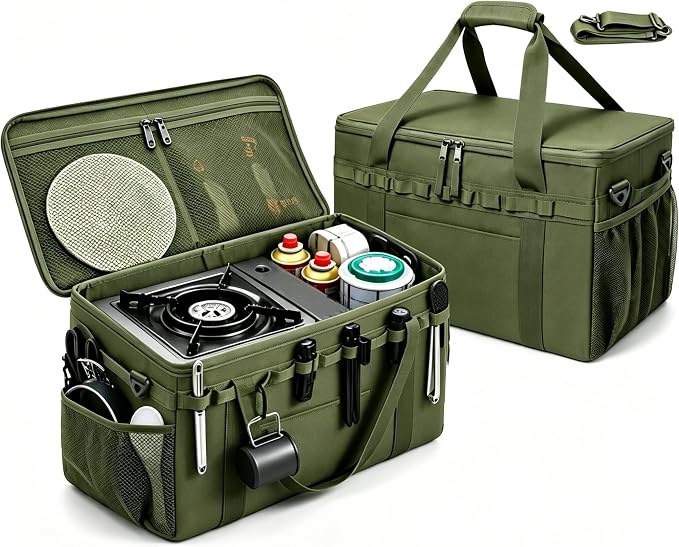 40L Waterproof 600D Camping Storage Bag Modular Organizer Outdoor Gear Kitchen Carry Case | 40L Large Capacity with Removable Dividers – Custom layout for camping cookware, tools & daily outdoor supplies by Unknown