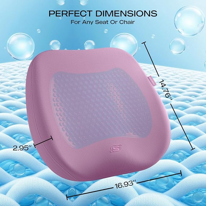 Skechers Seat Cushion Premium Gel & Memory Foam-Office Chair Cushion for Tailbone Pain Relief,Butt Pillow for Office Chair,Car seat Cushion,Long Sitting Office Workers,and Car Drivers,Purple - Image 5