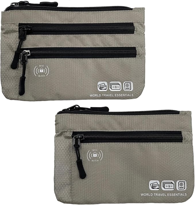 Passport Holder Bag Travel Wallet RFID Blocking Pouches, Two-Piece Set | Currency and Passport Organizer, Travel Essentials Pouch for Men Women, Ultra-slim, Lightweight by COARA