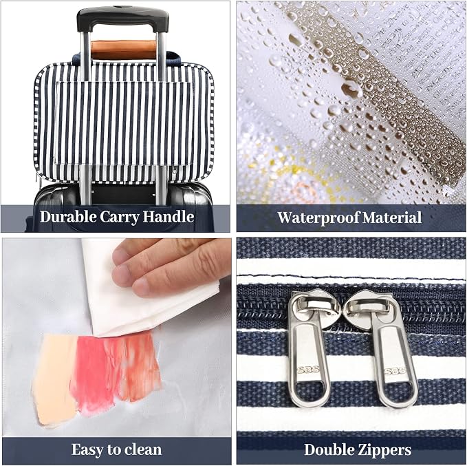 Hanging Travel Toiletry Bag,Large Capacity Cosmetic Travel Toiletry Organizer for Women with 4 Compartments & 1 Sturdy Hook,Perfect for Travel/Daily Use/Christmas - Image 6