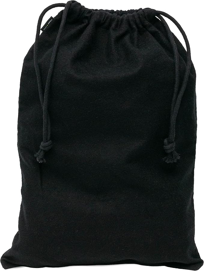 ZENPAC Shoe Bags for Storage, Black Duster Flannel Drawstring Pouch, Washable Breathable Cotton Fabric Cloth for Boots, Travel, Luggage, 12x17, 2 Pack - Image 4