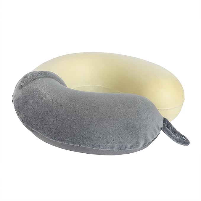 Travel Neck Pillow, Top Memory Foam Pillow for Head Support, Ideal for Airplanes, Cars, and Home Recliners, Adjustable and Soft (Grey) - Image 6