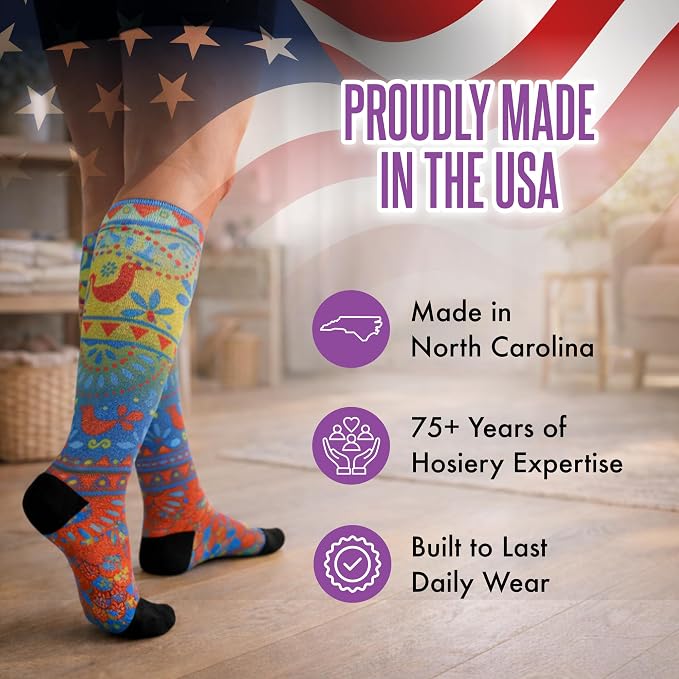 Crazy Compression Socks, Comfortable Support Socks for Recovery, Travel, Hiking, and Long-Hour Comfort w/Fun Designs - Image 6