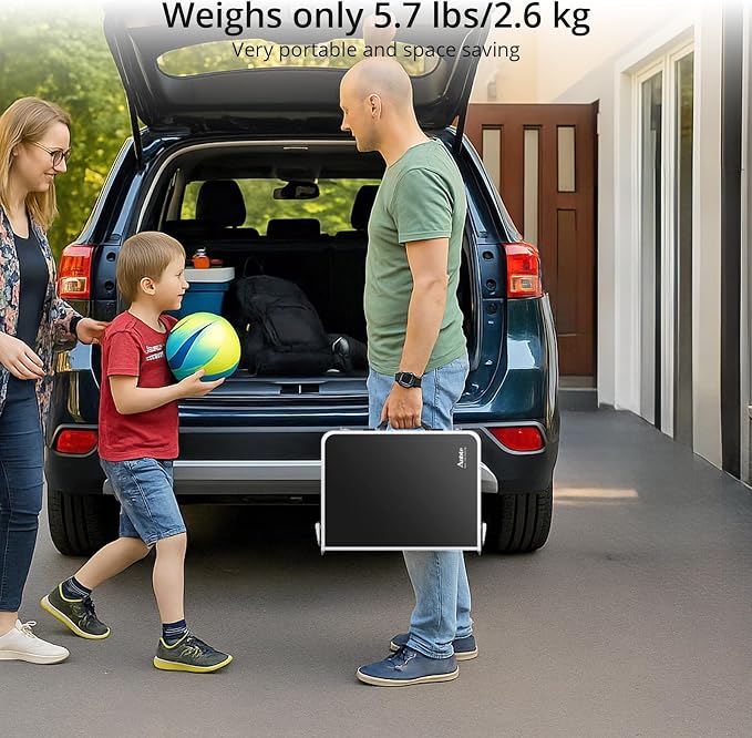 Anbte Folding Camping Table, 24"X 16" Adjustable Height Small Folding Table | Aluminum, with Carrying Handle, Lightweight, Portable Camping Table for Outdoor Indoor Picnic Beach BBQ Grill Patio (Black) - Image 8