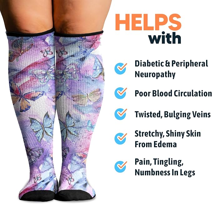 Viasox Compression Socks for Women and Men, Knee High Socks 12-15 mmhg Circulation Support for Flight, Travel, Daily - Image 3