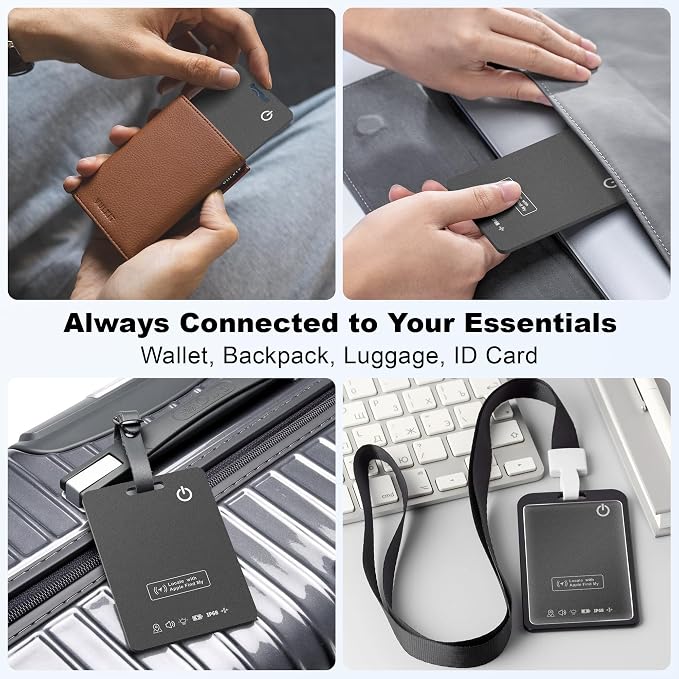 4-Pack Wallet Tracker Cards, Works with Apple Find My | 1.6mm thin, Qi rechargeable, 5-month battery, IP68 waterproof, Left-Behind Alerts, iPhone & iPad compatible - Image 8