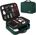 MATEIN Electronics Travel Organizer, Double Layers Charger Organizer Bag | with Sturdy Handle for Travel Accessories, Tech gifts for Men and Women, Medium Tech Case for Cable Management, Peacock Blue by MATEIN