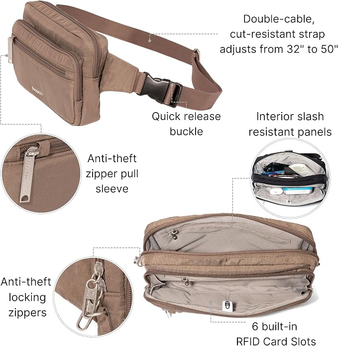 Baggallini Securtex Anti-Theft Belt Bag - Image 3