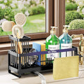 SWTYMIKI Sponge Holder for Kitchen Sink - Sink Caddy with Brush Holder Self-draining Sponge Caddy Organizer with Divider Stainless Steel Kitchen Accessories Storage for Countertop, Black - Large by SwtyMiki-TidyHomeSweetLife