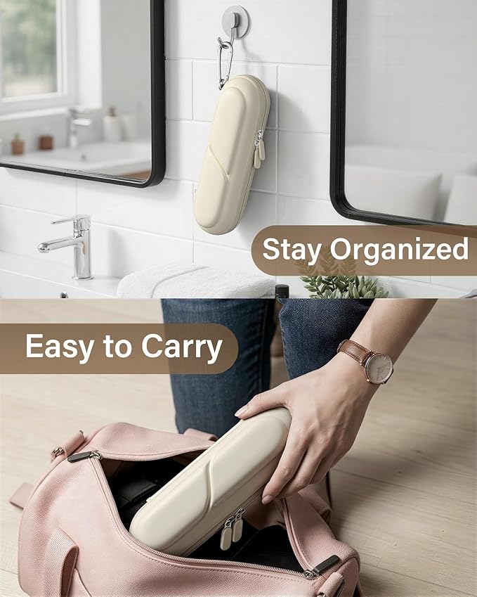 ProCase Toothbrush Travel Case for Oral-B/Oral-B Pro 1000 1500 5000 7000 7500 6000 9600/Philips Sonicare 4100 5100 1100 6100 5300 Oral-B iO Electric Toothbrush Portable Hard Container -Beige - Image 5