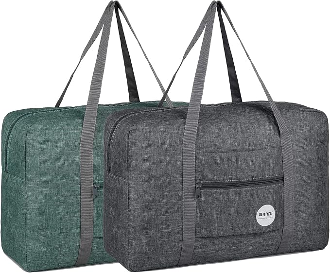 WANDF Personal Item Travel Bag, Carry On Duffle Bag Women | 18x14x8 inches, Airline Underseat Aprroved, Weekend Overnight Trips, Lightweight Packable by WANDF