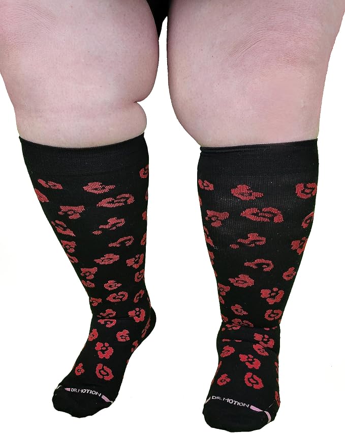 Dr. Motion 4 Pairs Women's Plus Size Wide Calf Compression Knee High Socks Graduated Support - Image 5
