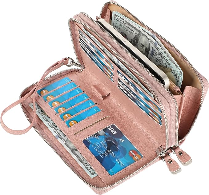 Small Compact Women Wallet RFID Blocking Genuine Leather Bifold Purse with ID Windows - Image 2