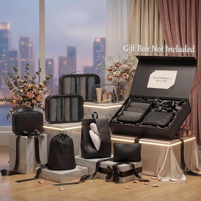 8 Set Packing Cubes for Travel with Clear Toiletry Bag, Durable Luggage Packing Organizers for Suitcase, Carry-On Accessories, TSA Approved See-Through Cubes, Space-Saving Storage Bags - Image 9