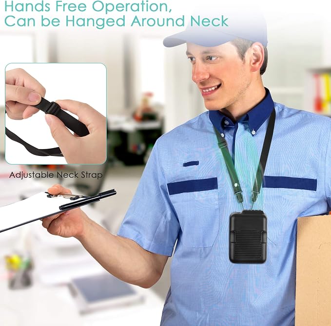 Portable Mini Waist Fan Clip on Belt, 6000mAh Rechargeable Battery Powered Wearable Body Fan With Max 23H Working Time, 3 Speeds, 5100RPM Strong Airflow for Jobsite Farm Fishing Gardening Camping - Image 2