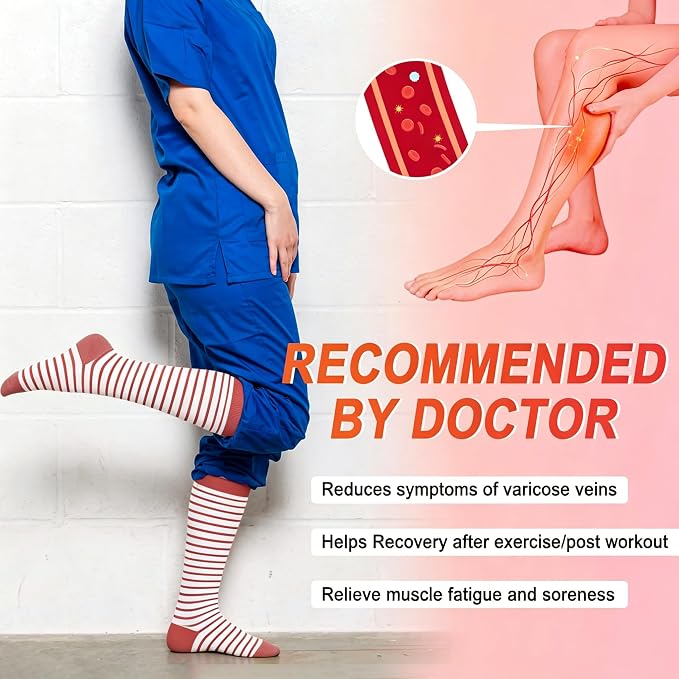 4 Pairs Compression Socks for Women Circulation-Best Support for Nurses,Running,Athletic,Travel - Image 2