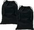 ZENPAC Shoe Bags for Storage, Black Duster Flannel Drawstring Pouch, Washable Breathable Cotton Fabric Cloth for Boots, Travel, Luggage, 12x17, 2 Pack by Zenpac