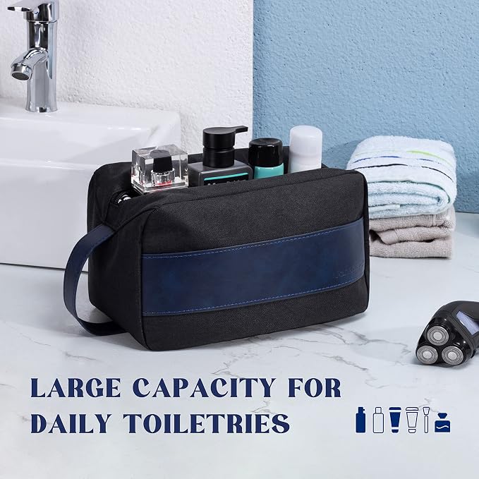 Vorspack Water Resistant Travel Toiletry Bag for Men - Black&Blue | Travel Bag for Toiletries, Large Capacity, Organized Compartment, Suitable for Shaving Grooming Accessories, Gifts for Men - Image 6