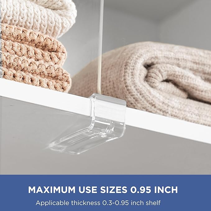 HBlife 7 Pack Clear Shelf Dividers, Vertical Purse Organizer for Closet Perfect for Sweater, Shirts, Handbags in Bedroom and Kitchen, Adjustable Acrylic Bookshelf for Organization - Image 4