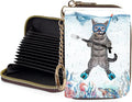 Credit Card Holder for Women,Small Rfid Wallet with Keychain Zipper,Cute PU Leather Card Case Wallet，Accordion Credit Card Wallets Gift,Diving Cat by Unknown