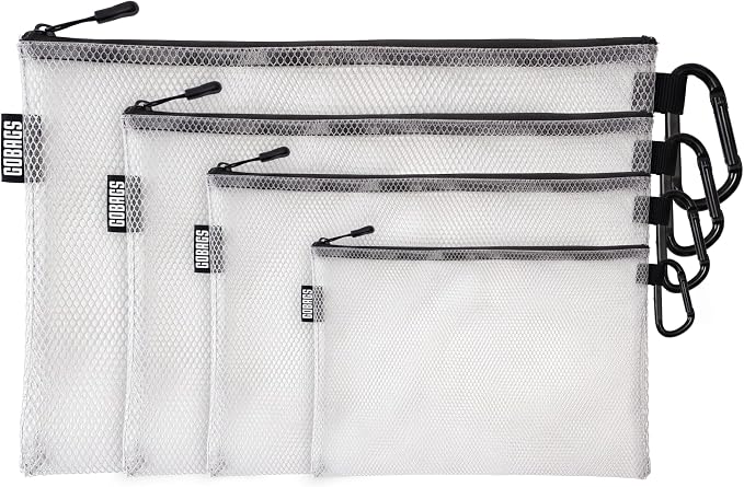 Air Production Multi-Size Clear Zipper Pouch (4‑Pack) – Cable Organizer & Travel Gear Bag for Electronics, Camera Accessories, Tool Pouch & Small Tech Storage by Unknown