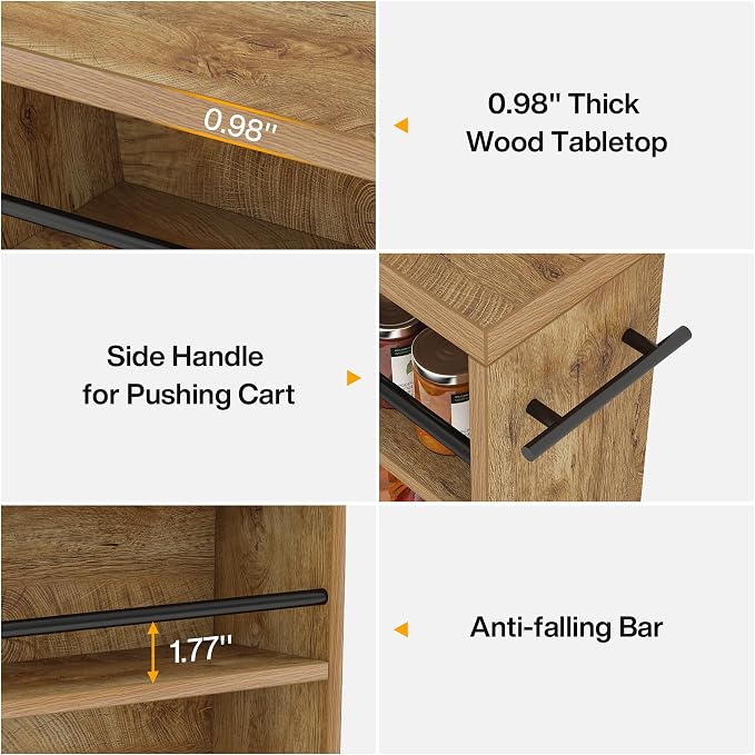 Tribesigns Slim Storage Cart, Rolling Narrow Kitchen Cart on Wheels for Small Place, 4-Tier Slide Out Slim Utility Cart Skinny Laundry Cart with Handle for Kitchen, Bathroom, Laundry - Image 6