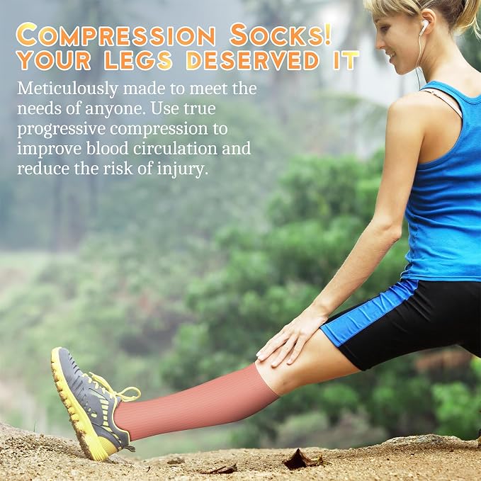 QUXIANG Compression Socks for Women & Men 15-20 mmHg, Best for Medical, Nursing, Running, Athletic, Varicose Veins, Travel - Image 3