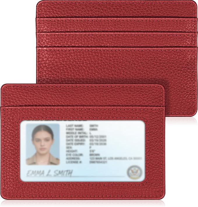 FINTIE Slim Minimalist Front Pocket Wallet RFID Blocking Credit Card Holder | Card Cases with ID Window for Men Women, Poppy Red by Fintie