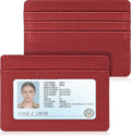 FINTIE Slim Minimalist Front Pocket Wallet RFID Blocking Credit Card Holder | Card Cases with ID Window for Men Women, Poppy Red by Fintie