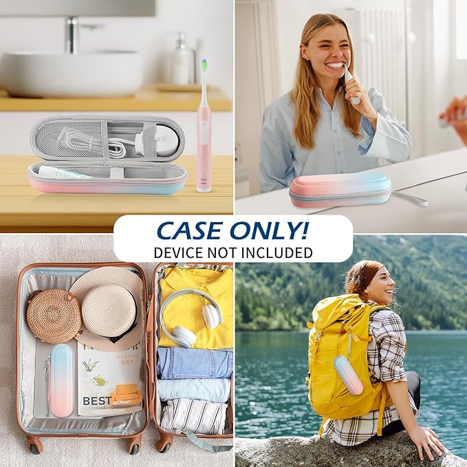 Toothbrush Travel Case for Oral B/Oral-B Pro 1000 1500 5000 7000 & Philips Sonicare 4100 1100 5300 5100 6100/iO Electric Toothbrush, Hard Protective Storage Bag (Gradient case with toothbrush cap) - Image 5