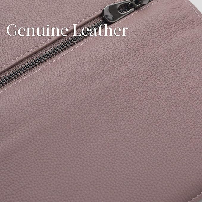 Bveyzi Ultra Slim Thin Leather RFID Blocking Credit Card Holder Bifold Clutch Wallets for Women - Image 6