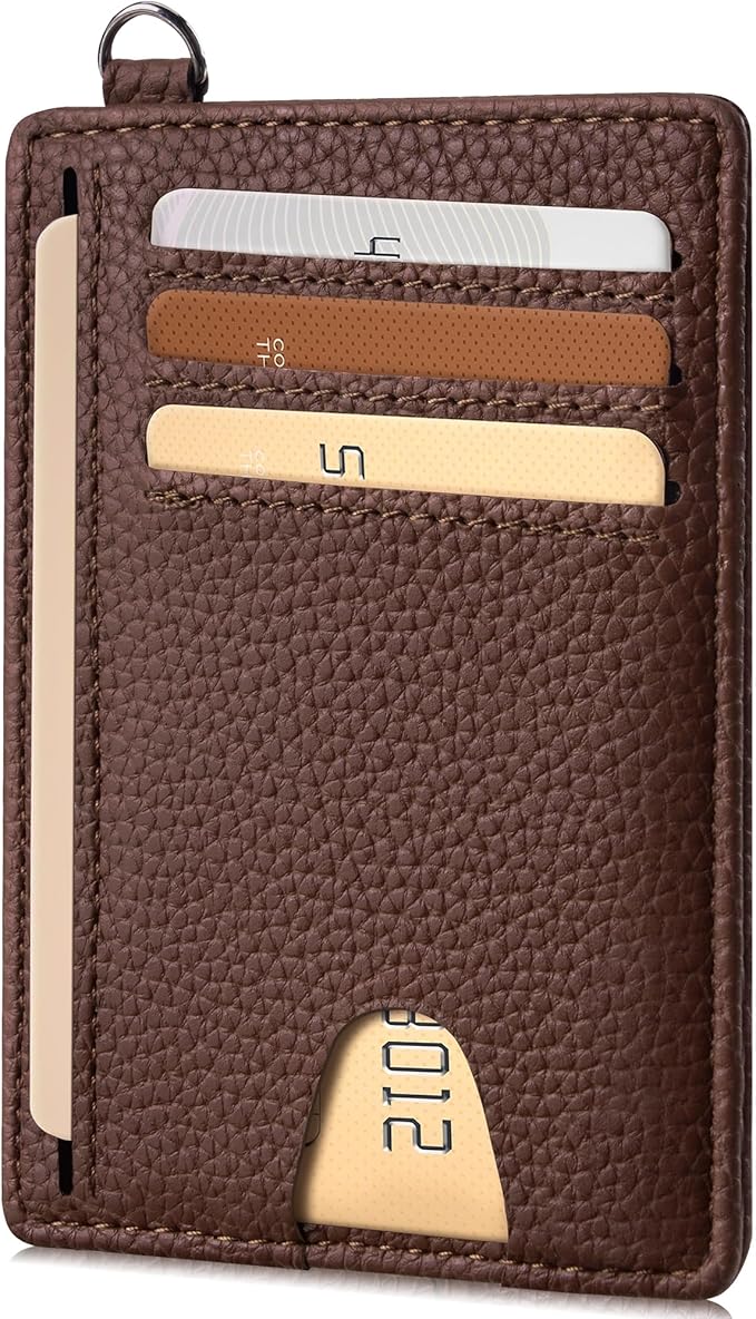 Mayski Slim Wallet, Credit Card Holder for Women, Minimalist Front Pocket RFID Blocking Card Cases, Small Wallet Women Men(Lichee Coffee) by SLIMELEGANCEPERSONIFIED