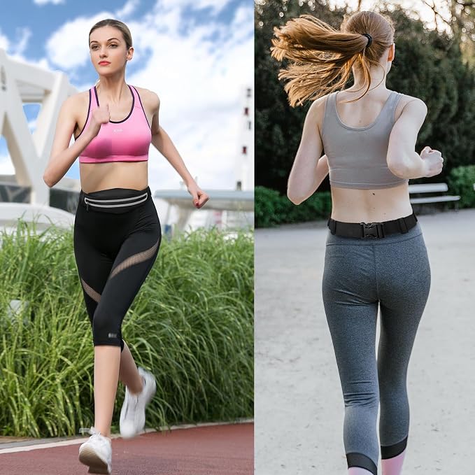 Running Belt Fanny Pack, Running Waist Pack for Women & Men USA Patented Hands-Free Reflective Runner Pouch Belt Fitness Workout Bag No-Bounce Adjustable Sport Travel Fanny Pack Cell - Image 7