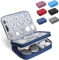 Electronic Organizer Travel Case, Double Layer Cable Organizer Bag | Double-layer design with adjustable dividers, mesh pockets and elastic loops for chargers, cables, power banks and gadgets by Unknown