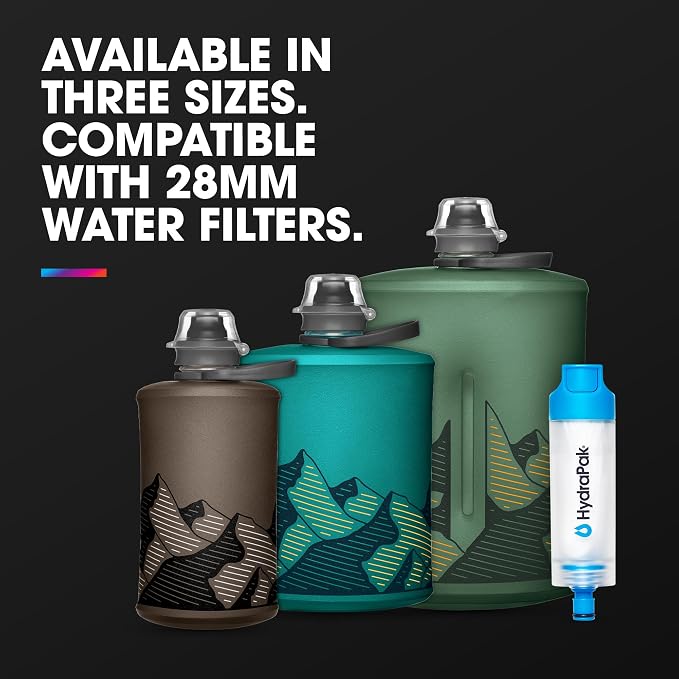 HydraPak Stow Collapsible Water Bottle – 350ml, 500ml, 1L – Ultralight, Leak-Proof, BPA-Free, Filter Compatible Travel & Hiking Flask - Image 5