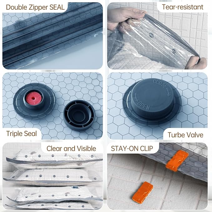 Vacuum Bags for Travel with Wireless Rechargeable Pump, 18 Pack Carry-on Size Compression Packing Seal Bags for Luggage and Suitcase, Space Saver Vacuum Storage Bags for Clothes and Clothing Travel - Image 5