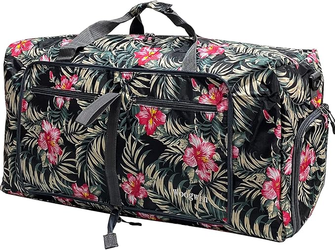 Woogwin Travel Duffel Bag Large Foldable Waterproof Overnight Bag for Beach Swim Bags Pool Sports Gym by woogwin