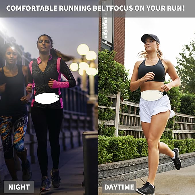 Running Fanny Pack Whole Bag Reflective, Running belt for Women &Men,Sweatproof Phone Holder Workout, Running Waist Pack (white) - Image 3