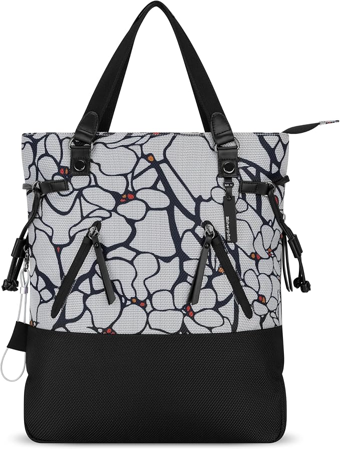 Sherpani Tempest, Anti Theft Convertible Backpack Tote, 14L Travel Backpack, Travel Gifts for Women, Handbags, RFID Protection, Metal Hardware, Fits 15” Laptop (No Sleeve) (Sakura) by SHERPANI