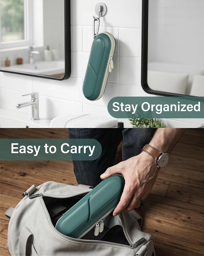 ProCase Toothbrush Travel Case for Oral-B/Oral-B Pro 1000 1500 5000 7000 7500 6000 9600/Philips Sonicare 4100 5100 1100 6100 5300 Oral-B iO Electric Toothbrush Portable Hard Container -Darkgreen - Image 5