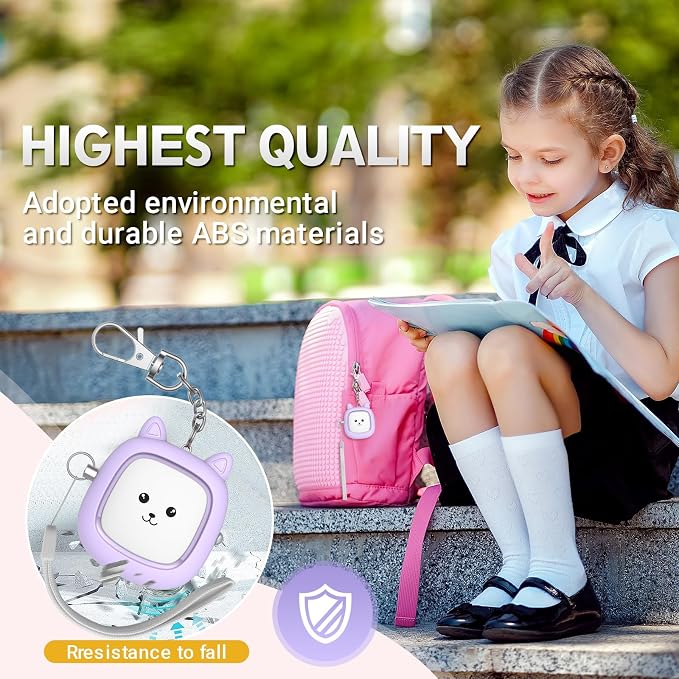 Safe Sound Personal Alarm, 130 dB Loud Siren Song Emergency Security Alarm Keychain with LED Light, Personal Sound Safety Siren for Women, Men, Children, Elderly(Purple) - Image 4