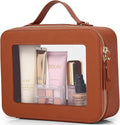 Pinkmik Clear Makeup Bag, (Brown, L) | Mahjong Tiles Bag ,Travel Cosmetics and Toiletries Case, Portable Makeup Organizer,Car Bag with Zipper,Waterproof, by Pinkmik